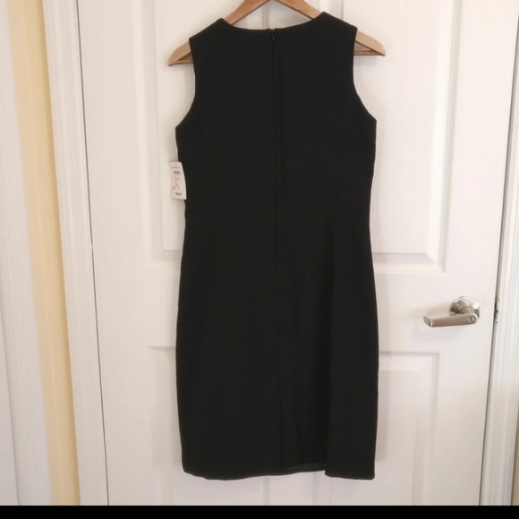 Wool Black Sleeveless Sheath Dress Size 8 - Picture 2 of 3